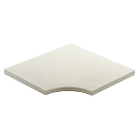 Margelle de piscine en pierre reconstituée plate angle rentrant aspect bouchardé couleur blanc – 30 x 30 x 2,5 cm 