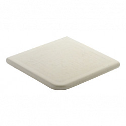 Margelle en pierre reconstituée plate angle sortant aspect bouchardé couleur blanc – 30 x 30 x 2,5 cm 