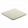 Margelle en pierre reconstituée plate angle sortant aspect bouchardé couleur blanc – 30 x 30 x 2,5 cm 