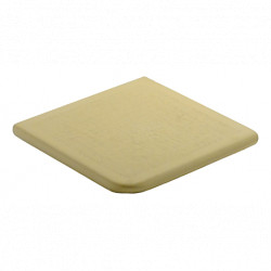 Margelle en pierre reconstituée plate angle sortant aspect bouchardé couleur camel  30 x 30 x 2,5 cm