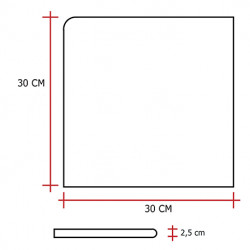 Margelle en pierre reconstituée plate angle sortant aspect bouchardé couleur camel  30 x 30 x 2,5 cm