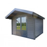 Abri de jardin en composite et alu gris – 7,24 m² – 3 x 3  x 2,6 cm - Toiture 2 pentes en acier