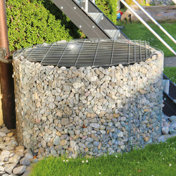 Récupérateur d'eau en acier gabion 130 x 130 x 80 cm sans galet