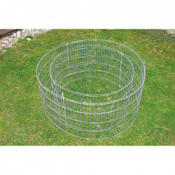 Jardinière en acier ronde gabion 92 x 92 x 40 cm sans galet