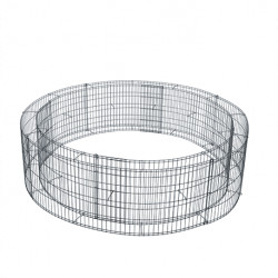 Jardinière en acier ronde gabion 146 x 146 x 40 cm sans galet