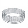 Jardinière en acier ronde gabion 146 x 146 x 40 cm sans galet