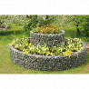 Jardinière en acier ronde gabion 240 x 240 x 40 cm sans galet