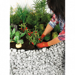 Jardinière en acier ronde gabion 146 x 146 x 80 cm sans galet