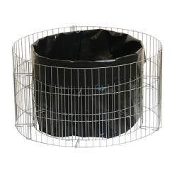 Jardinière en acier ronde gabion 58 x 58 x 30 cm sans galet