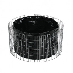 Jardinière en acier ronde gabion 81 x 81 x 40 cm sans galet