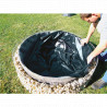 Bassin de jardin en acier rond gabion 146 x 146 x 40 cm sans galet