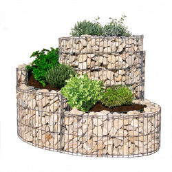 Jardinière en acier spirale gabion 110 x 90 x 60 cm sans galet