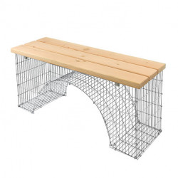 Banc de Jardin en Gabion Arche 125 x 45 cm Sans Galet