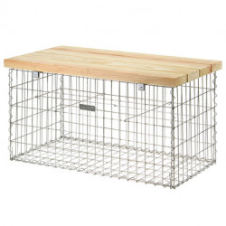 Banc de Jardin en Gabion 100 x 54 cm Sans Galet
