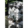 Fontaine de jardin en acier gabion 28 x 28 x 90 cm avec galets