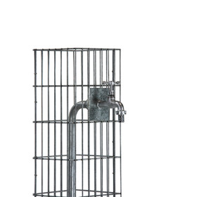 Fontaine de jardin en acier gabion 28 x 28 x 90 cm avec galets