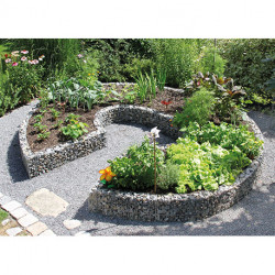 Muret de Jardin en Gabion 20 cm Avec Galets