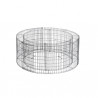 Jardinière en acier ronde gabion 92 x 92 x 40 cm avec galets