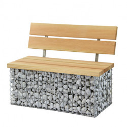 Banc de Jardin en Gabion Calma 105 x 40 cm Avec Galets