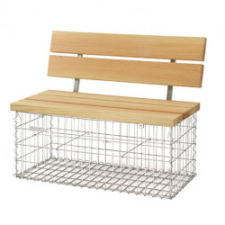 Banc de Jardin en Gabion Calma 105 x 40 cm Avec Galets