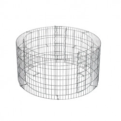 Jardinière en acier ronde gabion 81 x 81 x 40 cm avec galets