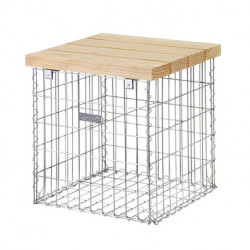 Banc de Jardin en Gabion 55 x 54 cm Avec Galets