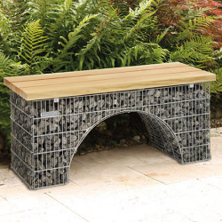 Banc de Jardin en Gabion Arche 125 x 45 cm Avec Galets