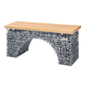 Banc de Jardin en Gabion Arche 125 x 45 cm Avec Galets