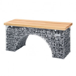 Banc de Jardin en Gabion Arche 125 x 45 cm Avec Galets