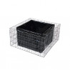 Jardinière en acier carrée gabion 80 x 80 x 40 cm avec galets