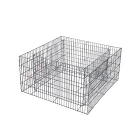 Jardinière en acier carrée gabion 80 x 80 x 40 cm avec galets