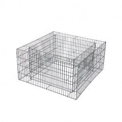 Jardinière en acier carrée gabion 80 x 80 x 40 cm avec galets