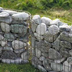 Muret de Jardin en Gabion 60 x 10 x 30 cm Avec Galets