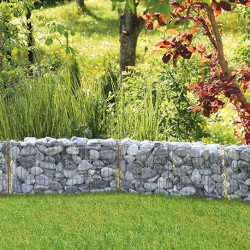 Muret de Jardin en Gabion 60 x 10 x 30 cm Avec Galets