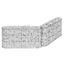 Muret de Jardin en Gabion 60 x 10 x 30 cm Avec Galets