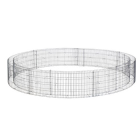 Jardinière en acier ronde gabion 240 x 240 x 40 cm avec galets