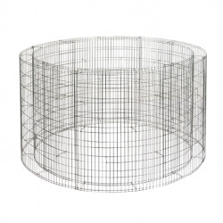 Jardinière en acier ronde gabion 146 x 146 x 80 cm avec galets