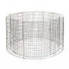 Jardinière en acier ronde gabion 146 x 146 x 80 cm avec galets