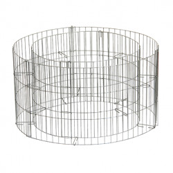 Jardinière en acier ronde gabion 58 x 58 x 30 cm avec galets