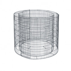 Jardinière en acier ronde gabion 92 x 92 x 80 cm avec galets