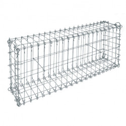 Gabion à tiges cage métallique 100 x 20 x 40 cm Avec Galets