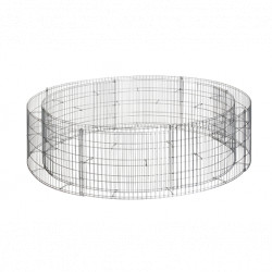 Bassin de jardin en acier rond gabion 146 x 146 x 40 cm avec galets
