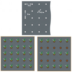 Film de paillage pour potager spécial petits légumes avec trous prédécoupés 175x Ø45 mm – 0,95 x 5 m 