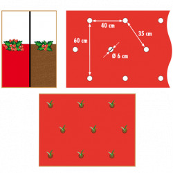 Film de paillage microperforé pour potager spécial fraisiers avec trous prédécoupés 40x Ø60 mm – 0,95 x 5 m 