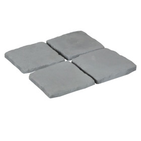 Pavé de terrasse en pierre reconstituée à coller 16 x 16 x 1,8 cm gris clair