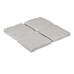 Pavé de terrasse en pierre reconstituée à coller 16 x 16 x 1,8 cm blanc