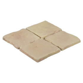 Pavé de terrasse en pierre reconstituée à coller 16 x 16 x 1,8 cm camel nuancé