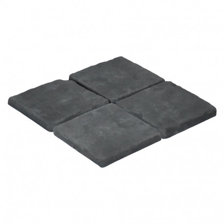 Pavé de terrasse en pierre reconstituée à coller 16 x 16 x 1,8 cm gris anthracite