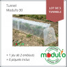 Lot de 3 mini serres tunnel de forçage Modul’o 78 x 29 x 28 cm – 1 jeu de 2 embouts - 1 Lot de 10 piquets d’ancrage