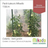 Lot de 6 tuteurs de jardin Mikado – Hauteur : 150 cm avec 24 attaches – Couleur : Vert Jardin